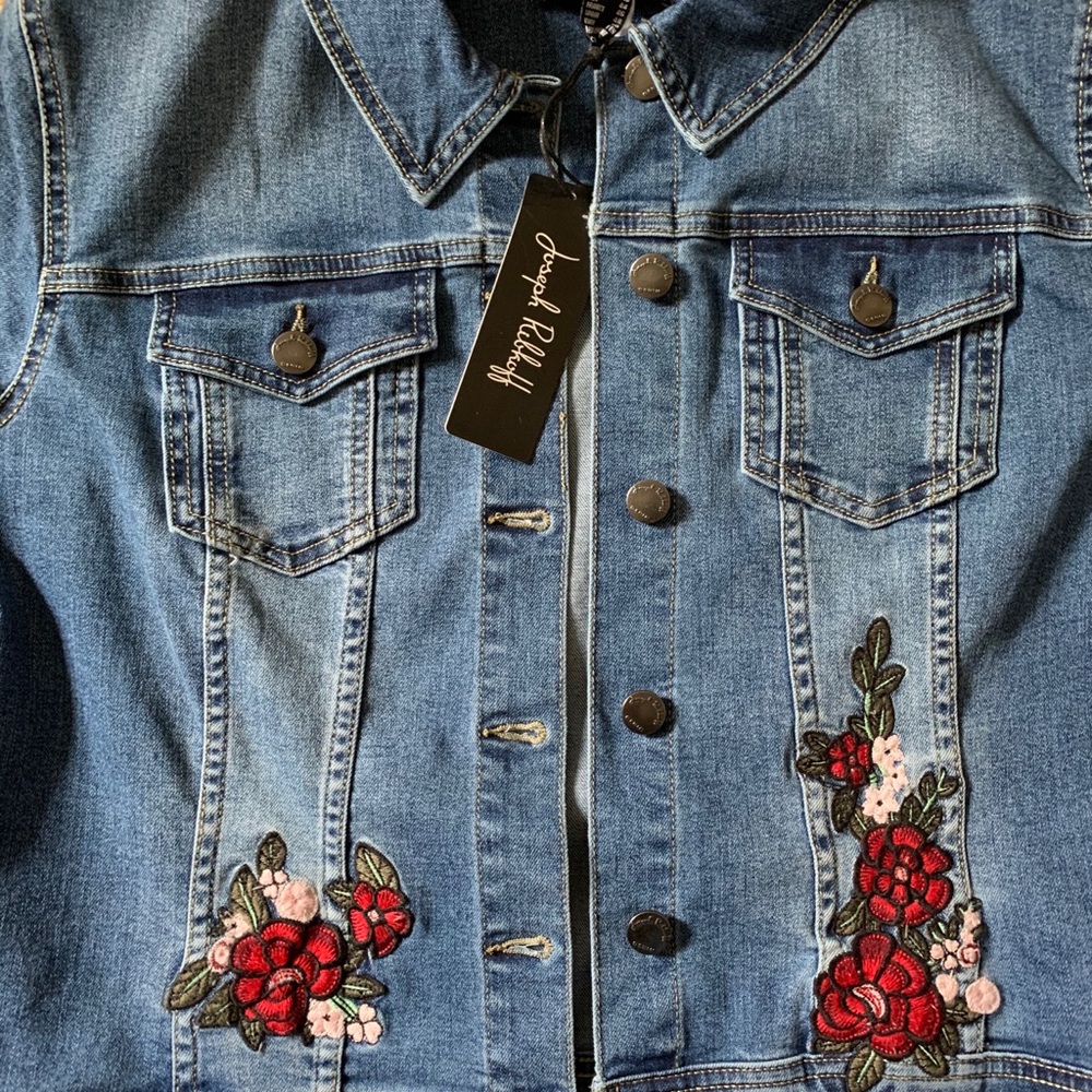 NEW Joseph Ribka Embroidered Jean Jacket - Picture 2 of 9